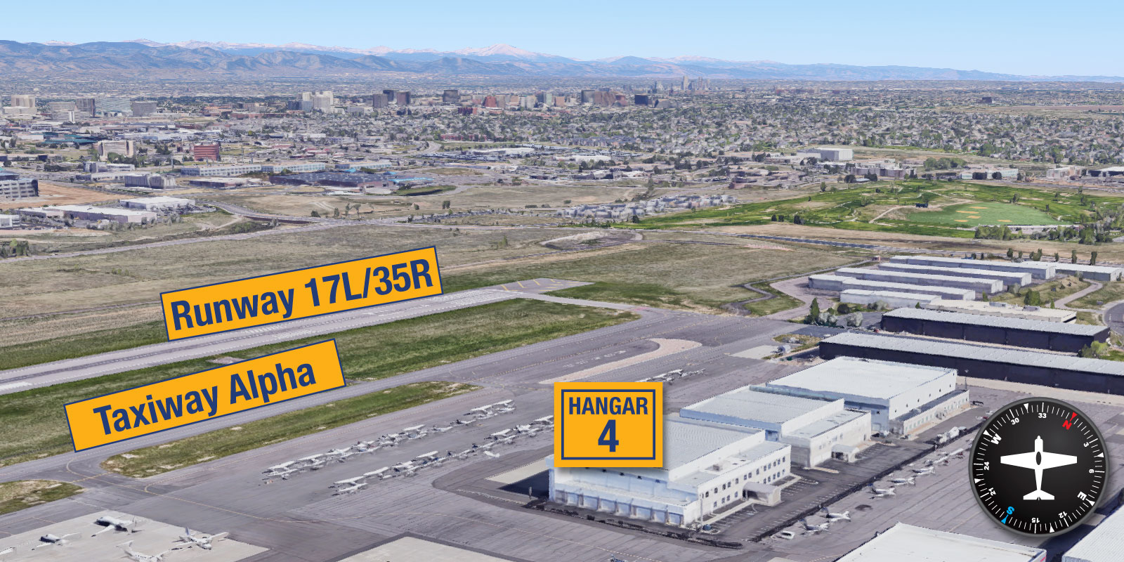 Aerial view near Taxiway Alpha