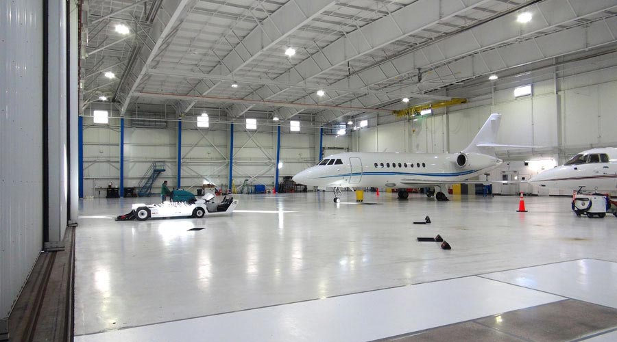 Hangar interior wide