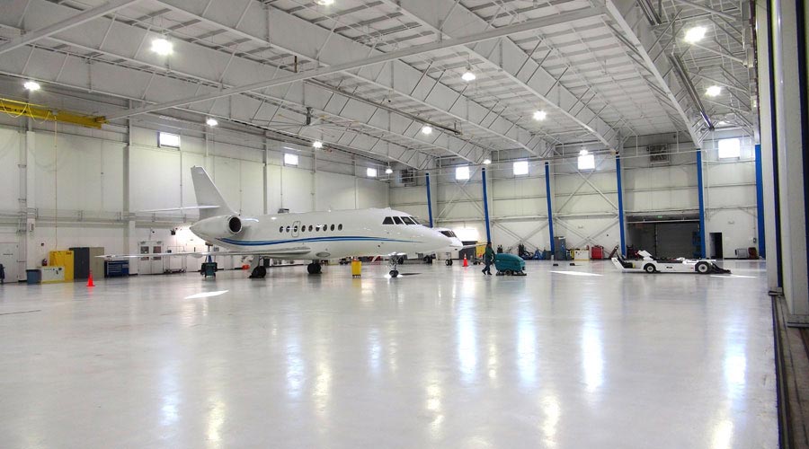 Hangar interior perspective
